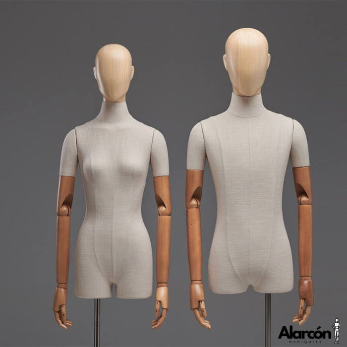 Maniquí Mujer/Hombre con brazos articulados de Madera para Sastrería - Imagen 3